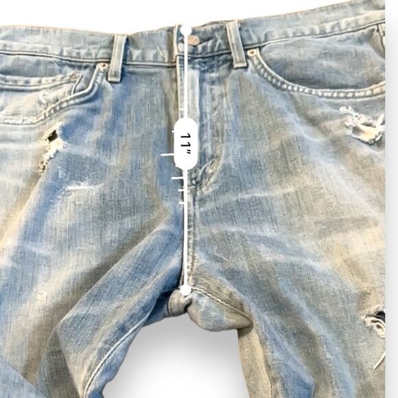 AGOLDE Dakota Distressed Relaxed Boyfriend Capri Relaxed Skater Shorts Sz 28 - Picture 11 of 12